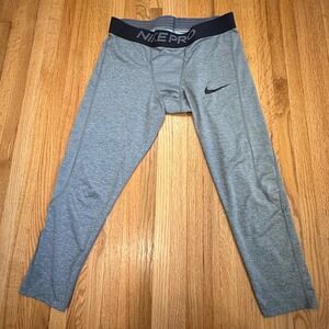 Nike Pro Men's Gray Dri-Fit Compression Leggings‎ Size XL